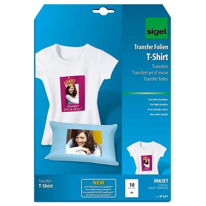 Films transfert T-shirts clairs - Blanc SIGEL IP651 Lot de10