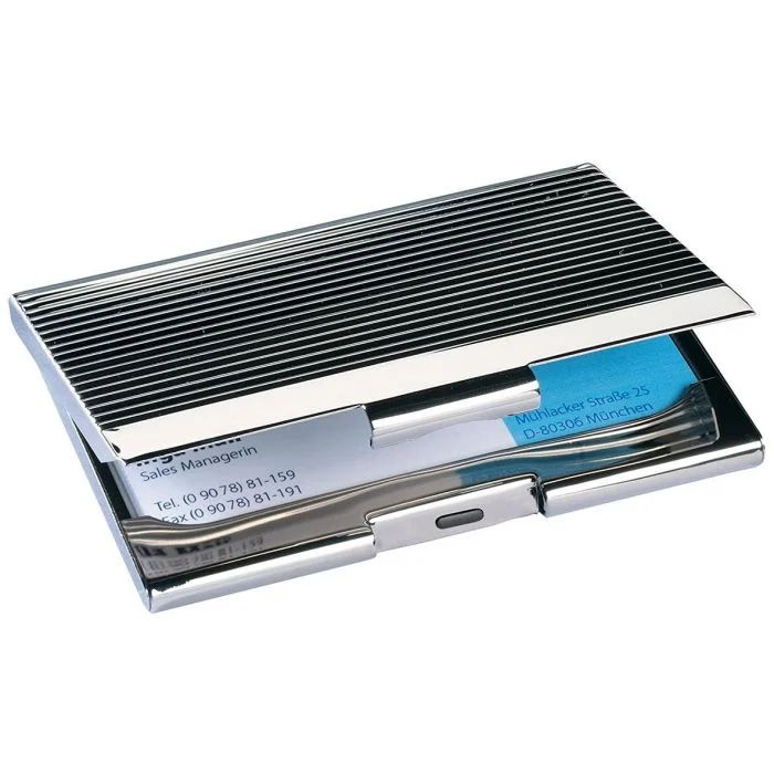 Étui pour 20 cartes de Visite - Chrome - Argent SIGEL