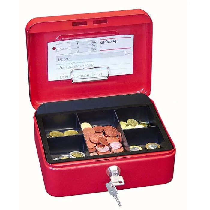 Caissette à Monnaie et billets - Rouge - 20 x16 cm WEDO