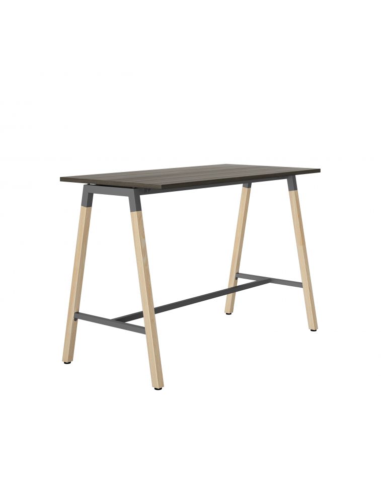 Bureau Plan De Travail Connexion Pieds Trapèze En Bois Profondeur 80 Cm - Connexion Gautier Office