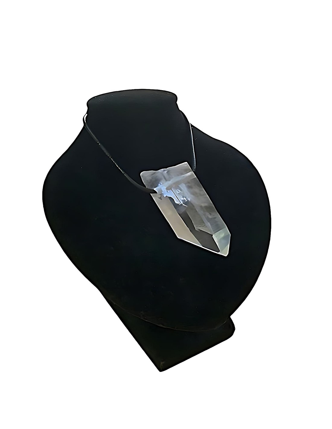 Pendentif Pointe percée en Cristal de Roche semi polie