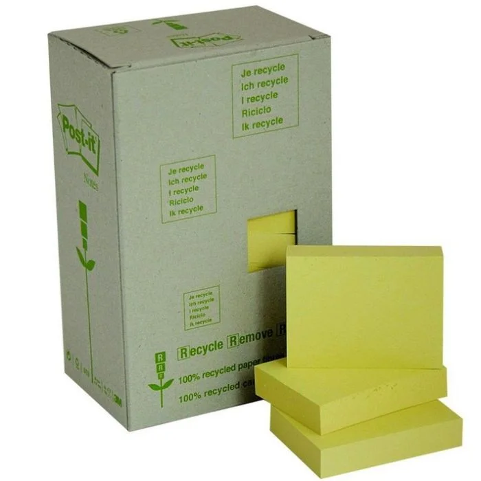 POST-IT Notes adhésives recyclables - Jaune - 38 x 51 mm Lot de 24