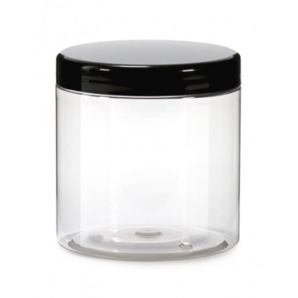 Pot en PET 25 cl ligne Cosmétique Bodega Twist et couvercle noir brillant (x 100)