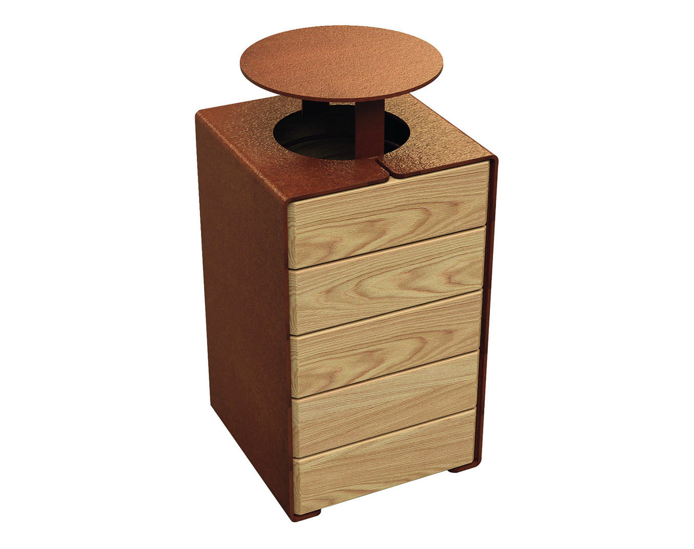 Poubelle extérieure Kub bois