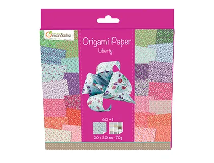 Feuille papier origami clairefontaine liberty 70g 200x200mm coloris assortis