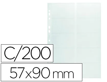 Pochette durable visifix A4 capacité 200 cartes de visite au format 57x90mm sachet 10 unités