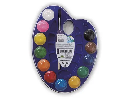 Aquarelle liderpapel avec palette et pinceau inclus 12 coloris assortis