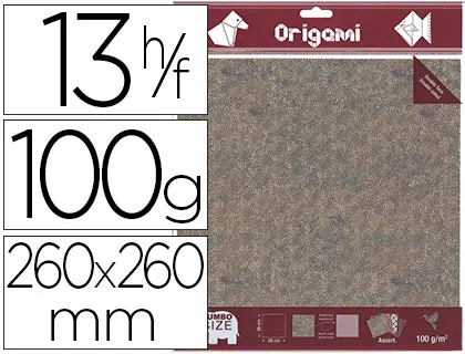 Papier pliage oz international origami 260x260mm 100g double face décor dinosaures coloris assortis 12f