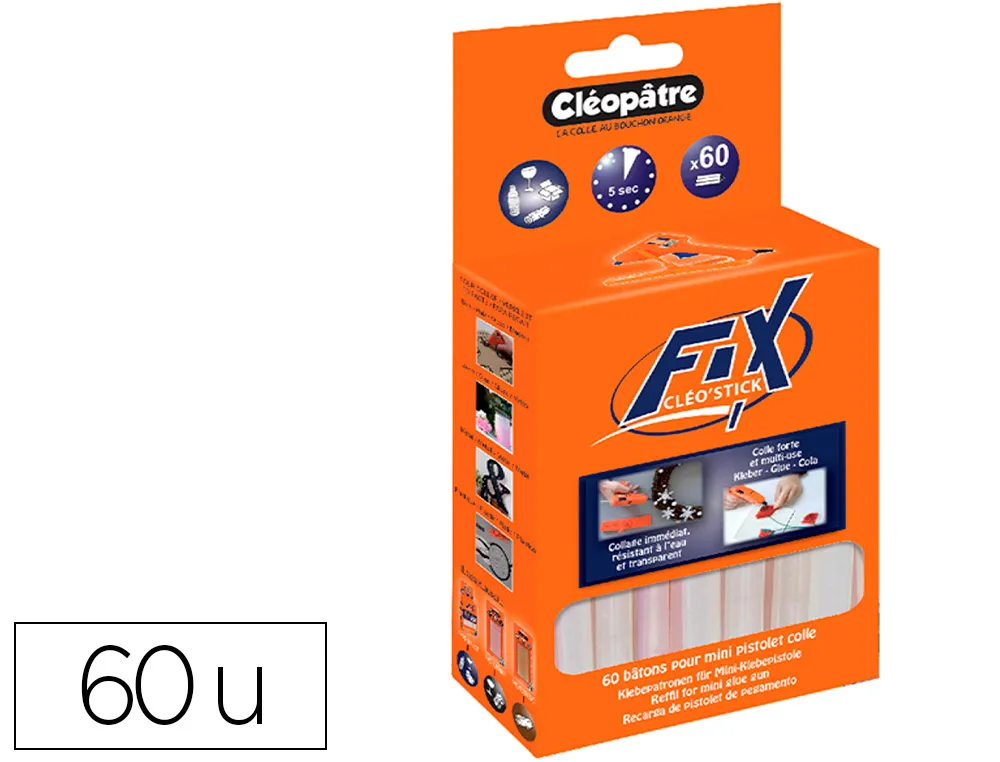 Colle cléopâtre universelle pour mini pistolet boîte de 60 bâtons
