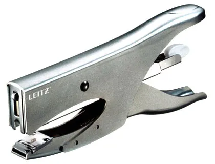 Pince à agrafer leitz 5549 métal ergonomique 60x28x190mm 40f agrafes 24/8 coloris argent