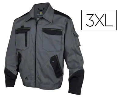 Veste travail deltaplus mach spirit coton polyester 270g fermeture zip 9 poches coloris gris/noir taille 3xl