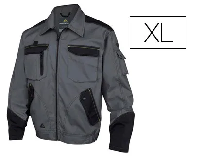 Veste travail deltaplus mach spirit coton polyester 270g fermeture zip 9 poches coloris gris/noir taille xl