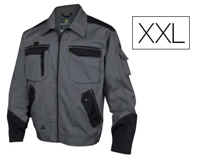 Veste travail deltaplus mach spirit coton polyester 270g fermeture zip 9 poches coloris gris/noir taille xxl