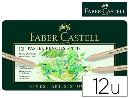 Crayon faber castell pitt pastel sec pigments première qualité mine diamètre 4.3mm boîte métal 12 unités