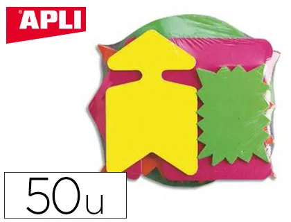 Étiquette affichage apli agipa éclaté non effaçable 80x120mm carton fluo 780g assortiment jaune/orange lot 50 unités