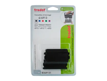 Recharge tampon trodat 4913t/4913/4953 noir blister 3 unités