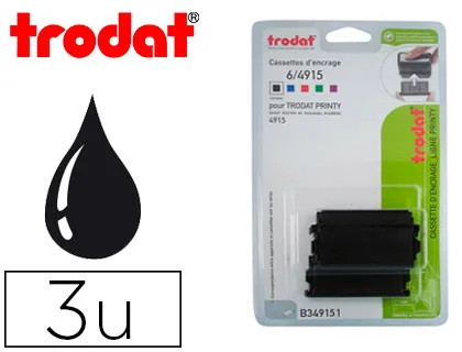Recharge tampon trodat 4915 noir blister 3 unités