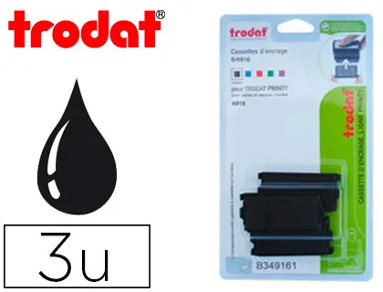 Recharge tampon trodat 4916 noir blister 3 unités