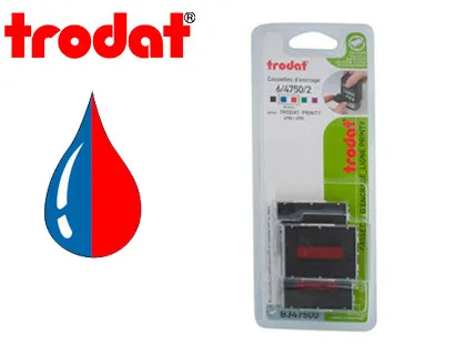 Recharge tampon trodat formulestandard 4750/4750l1/4750l2/4750l8/4941 bleu/rouge blister de 3 unites