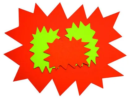Étiquette affichage apli agipa éclaté effaçable 80x120mm carton fluo 780g assortiment jaune/orange lot 10 unités