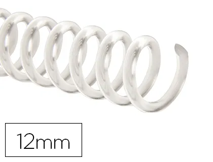 Spirale Q-Connect plastique transparent relieur pas 32 5:1 80f calibre 1.8mm diamètre 12mmboîte 100 unités