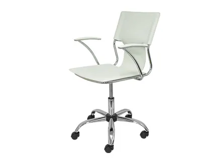 Chaise bureau Q-Connect rotative maximum supporte 100kg dim. 860+90x550x560mm simili cuir coloris blanc