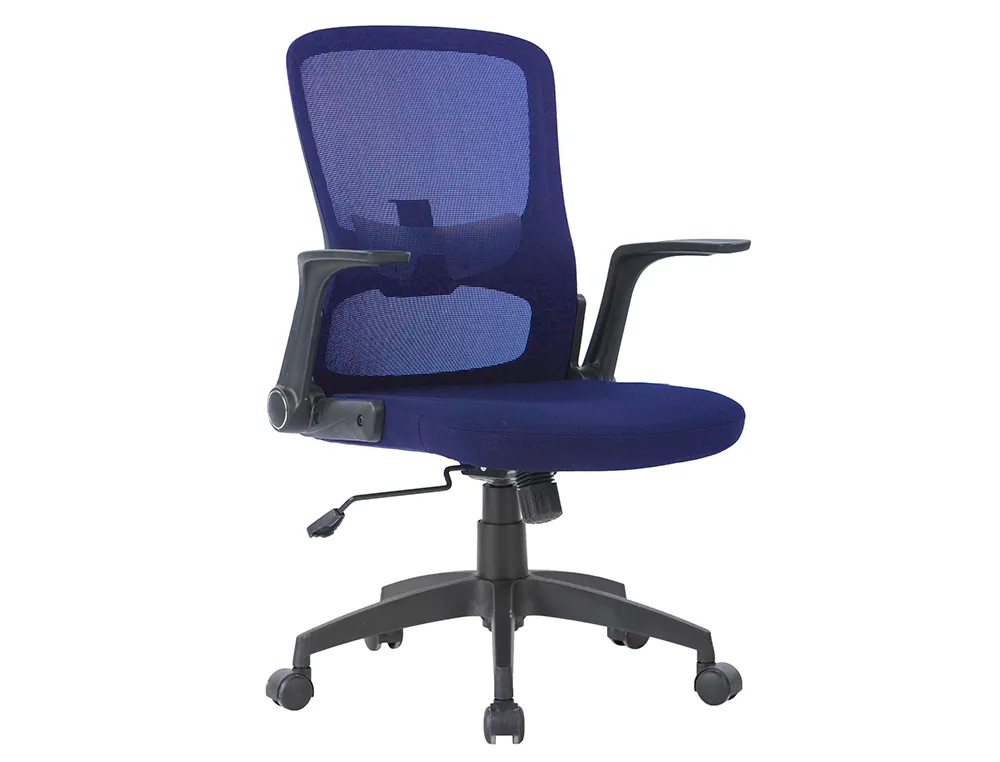Chaise bureau Q-Connect rotative base nylon maille maximum supporte 130kg 910+75x550x610mm coloris bleu