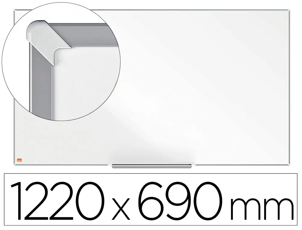 Tableau blanc nobo widescreen 55" emaille cadre mince systeme invisamount fixation masquee 122x69cm