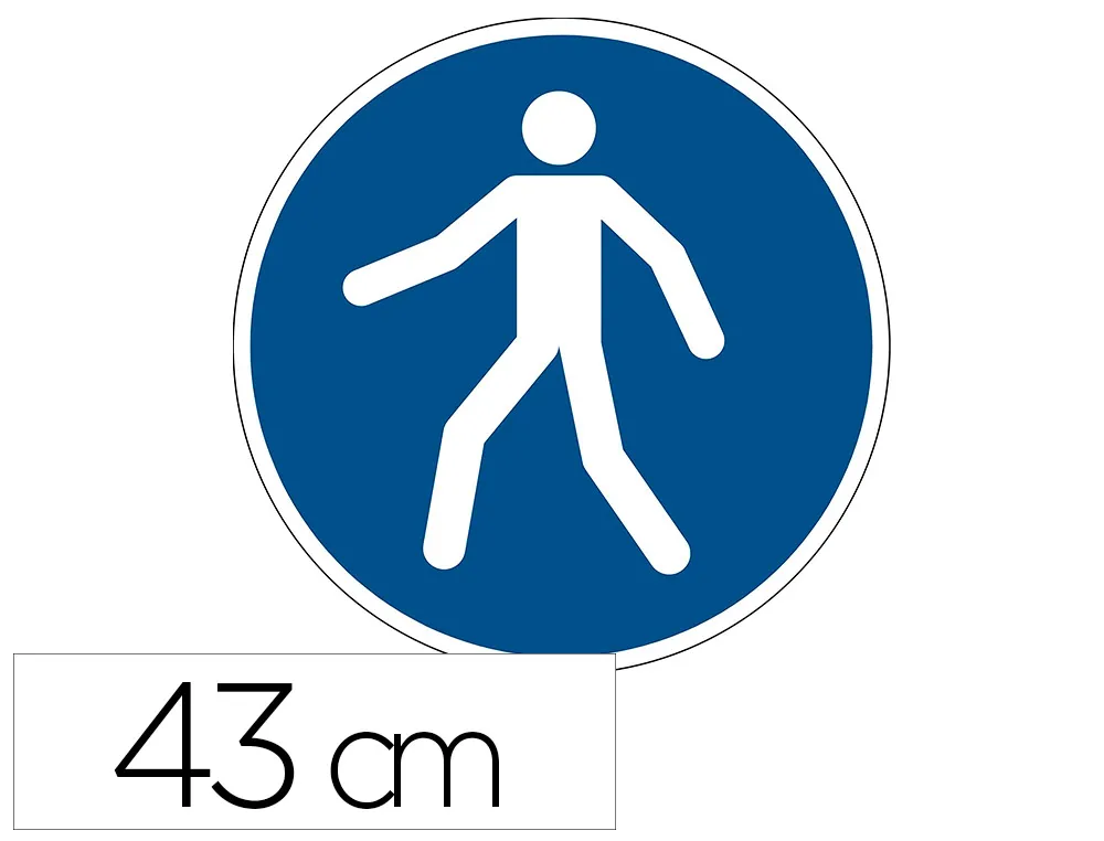 Pictogramme au sol pieton durable adhesif entrepots centres distribution usines diametre 43cm