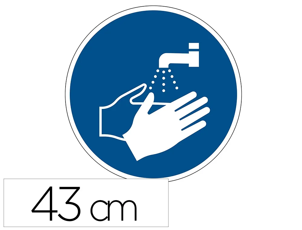 Pictogramme au sol lavez-vous les mains durable adhesif non permanent diametre 430mm