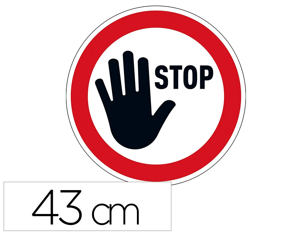 Pictogramme au sol stop durable adhesif non permanent diametre 430mm