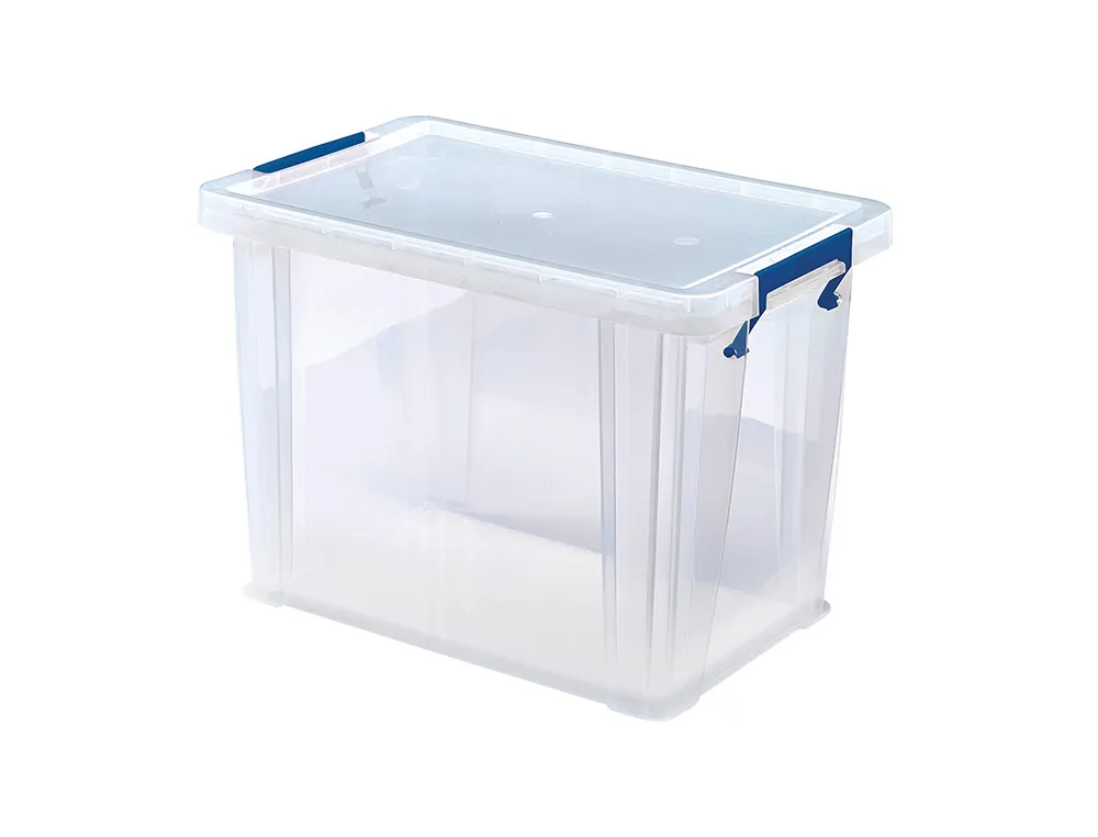 Boite rangement fellowes polypropylene resistant recyclable empilable double base renforcee clip 18,5l