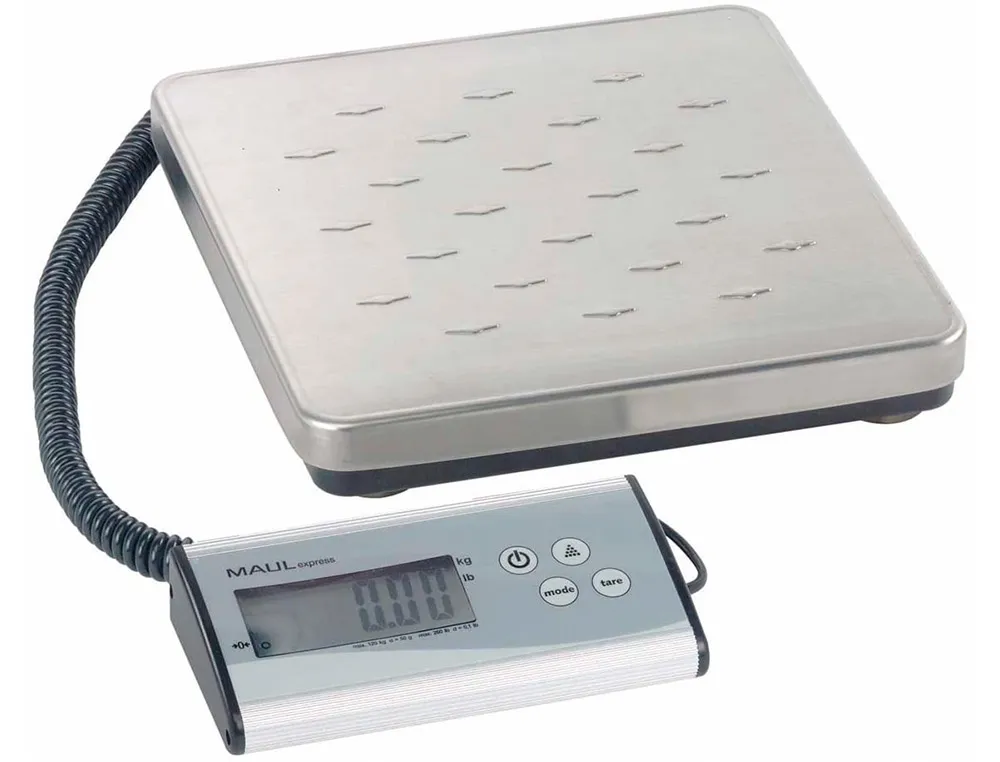 Pese-paquet maul cargo 120kg robuste grand plateau acier inoxydable 27x27cm fonction comptage facile pupitre