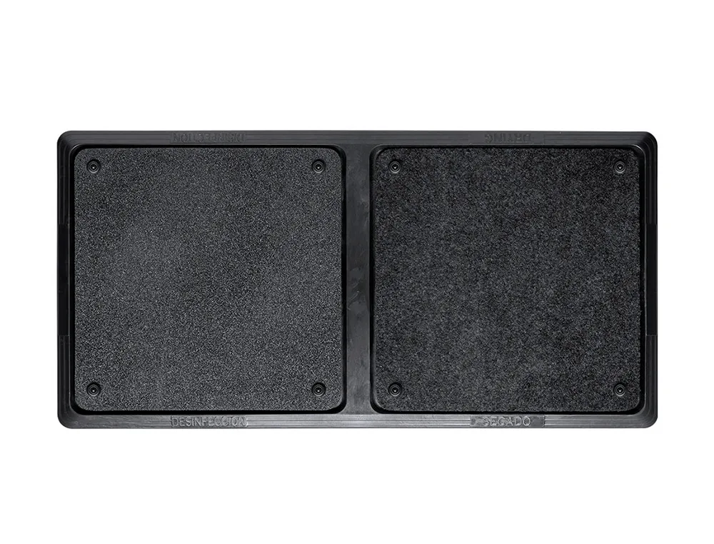 Tapis desinfectant Q-Connect 2 en 1 pvc antiderapant deux zones separees desinfection/sechage 80x40cm