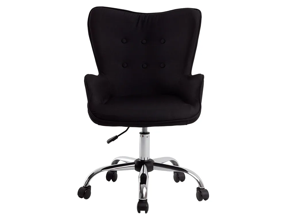 FAUTEUIL BUREAU Q-CONNECT MESSINA RECOUVERT TISSU BASE METAL CHROME HAUTEUR MAX 960MM LARGEUR 570MM PROF 620MM NOIR