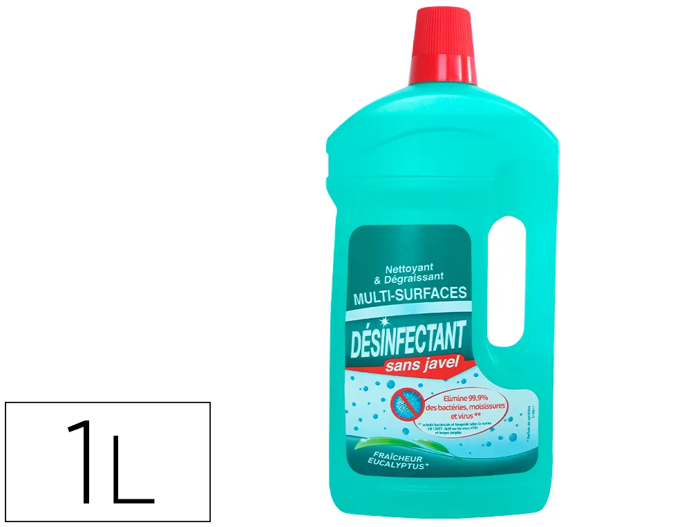 Nettoyant desinfectant coldis degraissant sans javel multi-surface capacite 1l