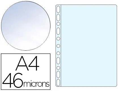 Pochette esselte polypropylène grainé 4.6/100e perforée A4 230x302mm transparent boîte 100 unités