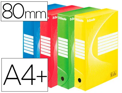 Boîte archives esselte vivida carton ondulé recyclable A4 2 50x80x352mm parois doubles dos 80mm livré plat ass - 10 un