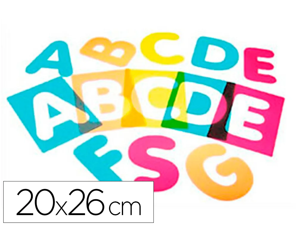 Pochoir alphabet culture club en plastique lettres majuscules 20x16cm paquet 26 unites