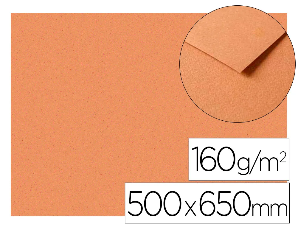 Papier dessin clairefontaine a grain 160g 1 surface grainee 1 lisse 50x65cm paquet 25f coloris marron 960177C