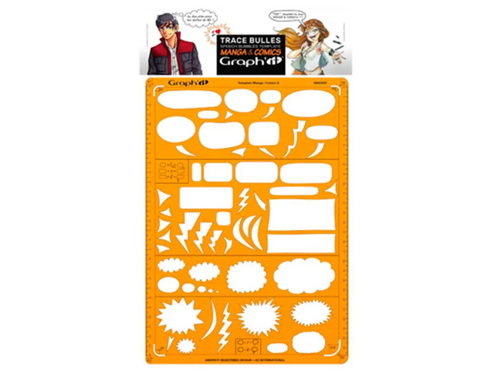 Trace-bulles grahp'it bd comics mangas modele b tailles et formes diverses