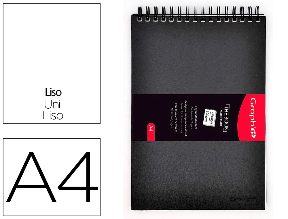 Carnet de dessin graph'it artbook double face A4 80 pages ideal marqueur a alcool