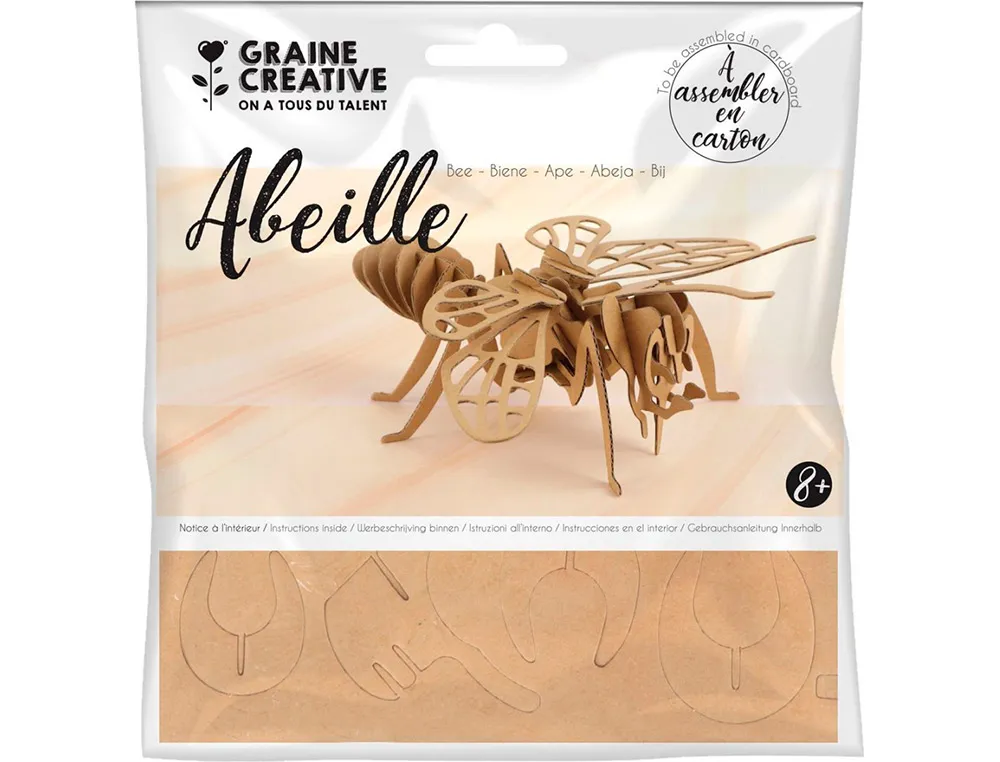 Maquette abeille graine creative carton a assembler decorer personnaliser 230x90x230mm