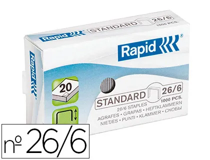 Agrafe rapid standard 26/6 cuivrée boîte 5000 unités