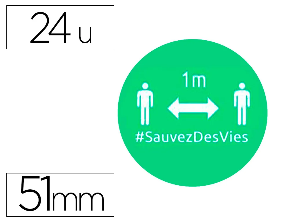 Badges adhesifs avery distance 51mm vert lot de 24