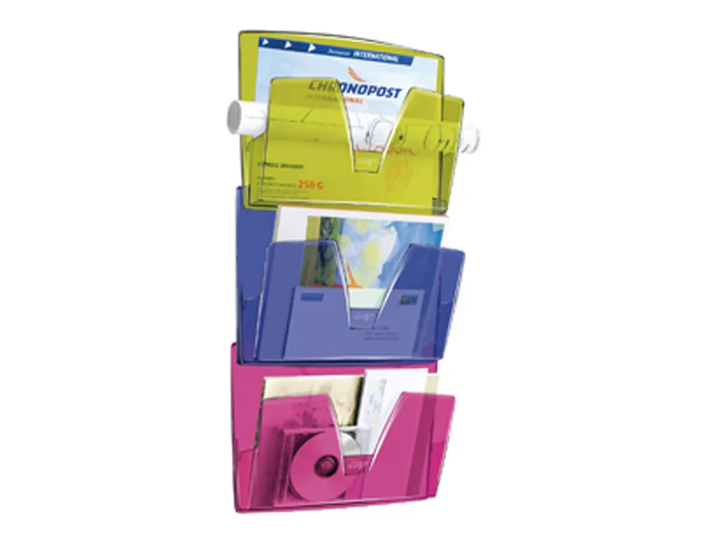 Corbeille murale cep polystyrene ouverture prehension en v coloris mineral assortis 3 unites