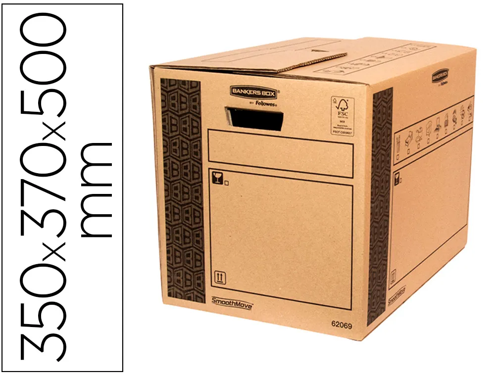 Caisse transport fellowes cargo 350x370x500mm pack de 10