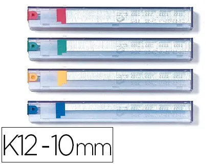 Cassette d'agrafes rapid k10 10 mm pour agrafeuse 5551 capacité agrafage 55 feuilles 1050 unités bte de 5u