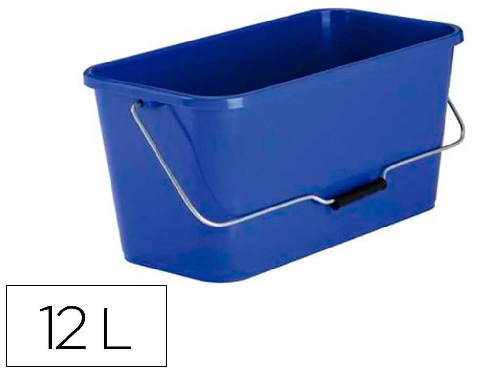 Seau coldis rectangulaire pour mouilleur vitre polypropylene 413x220x201mm 12 l coloris bleu