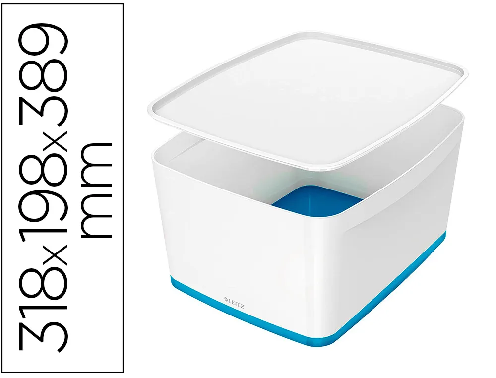 Bac rangement leitz mybox format A4 18l 318x198x385mm blanc bleu